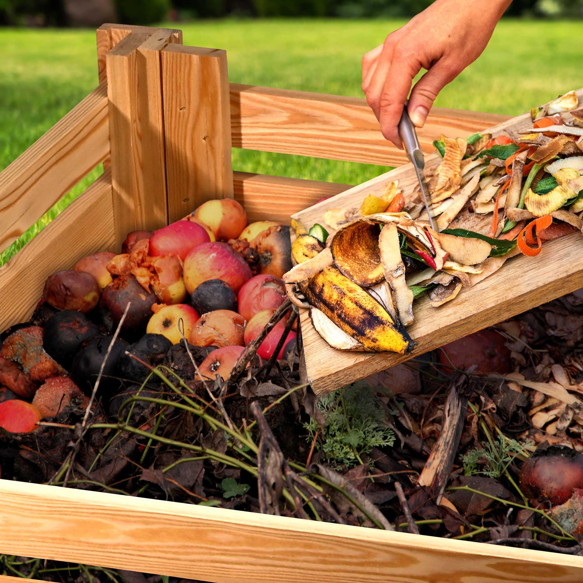 dobar® Green Label Composteur Pratique Semi | Bac à Compost en Bois de mélèze | Composteur de Jardin d'une capacité de 350 litres | 76 x 76 x 73 cm | Naturel