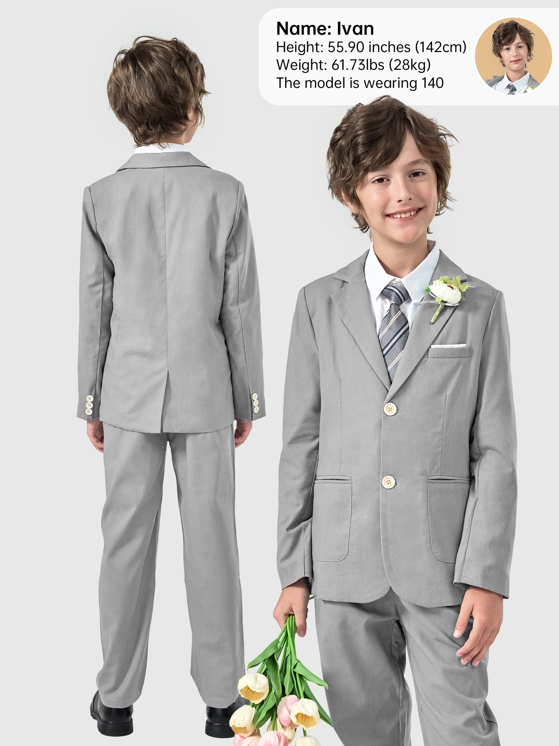 LOLANTA Linen Suit for Boys Abito - Set di Vestiti Bambini e Ragazzi (Pacco da 3)