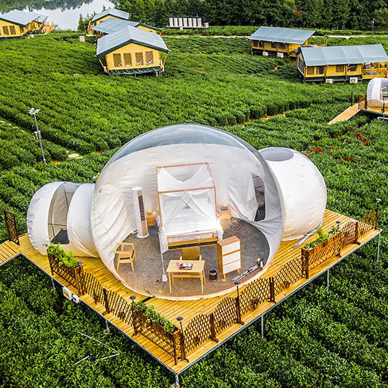 Inflatable Bubble Tent - Large Outdoor Transparent Dome House for Camping & Backyard Family Tents