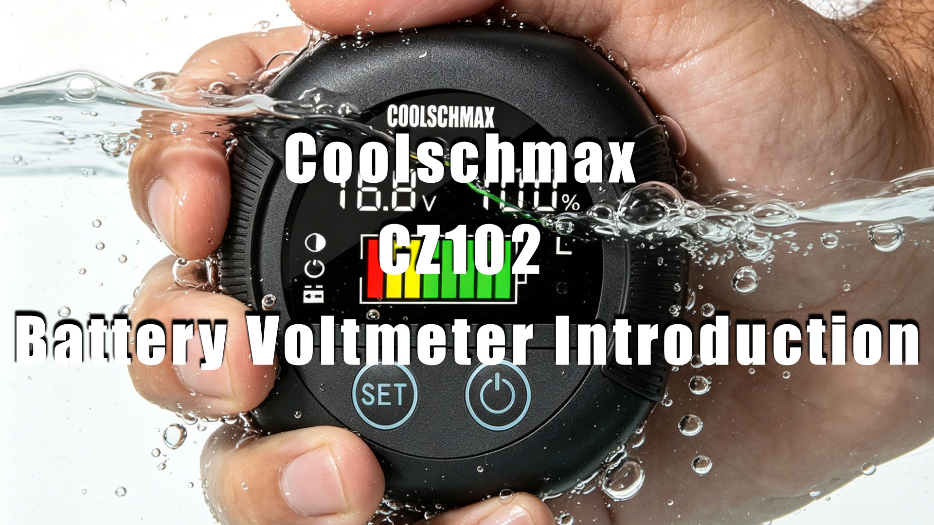 Image of COOLSCHMAX 7V-100V Battery Voltmeter Gauge, IPX7 Waterproof, Voltage Alarm Buzzer for Lithium LiFePO4 Lead-Acid(STD, AGM, GEL, EFB) Batteries in Outdoor Vehicles Golf Cart Yacht Bicycle