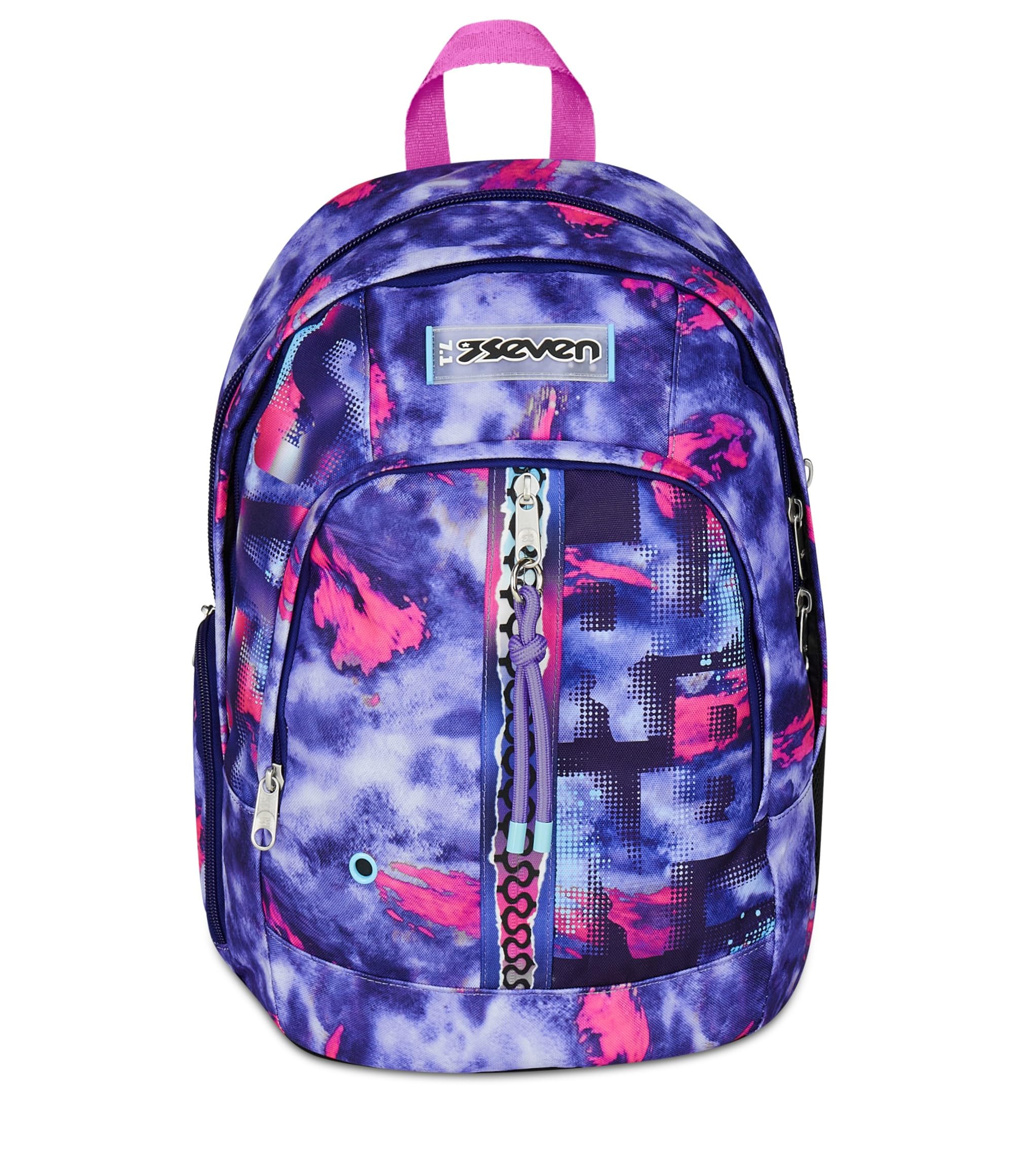 Seven Zaino Scuola Media Ragazza, Scuola Elementare, Dual, Scomparto PC, Tasca Borraccia, viola