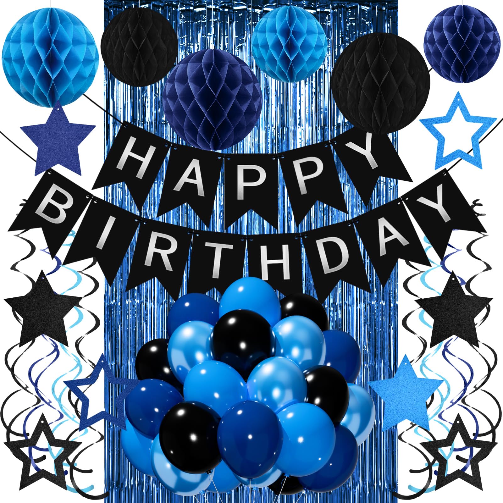 Black Green Birthday Decorations, Happy Birthday Party Decorations for Men
