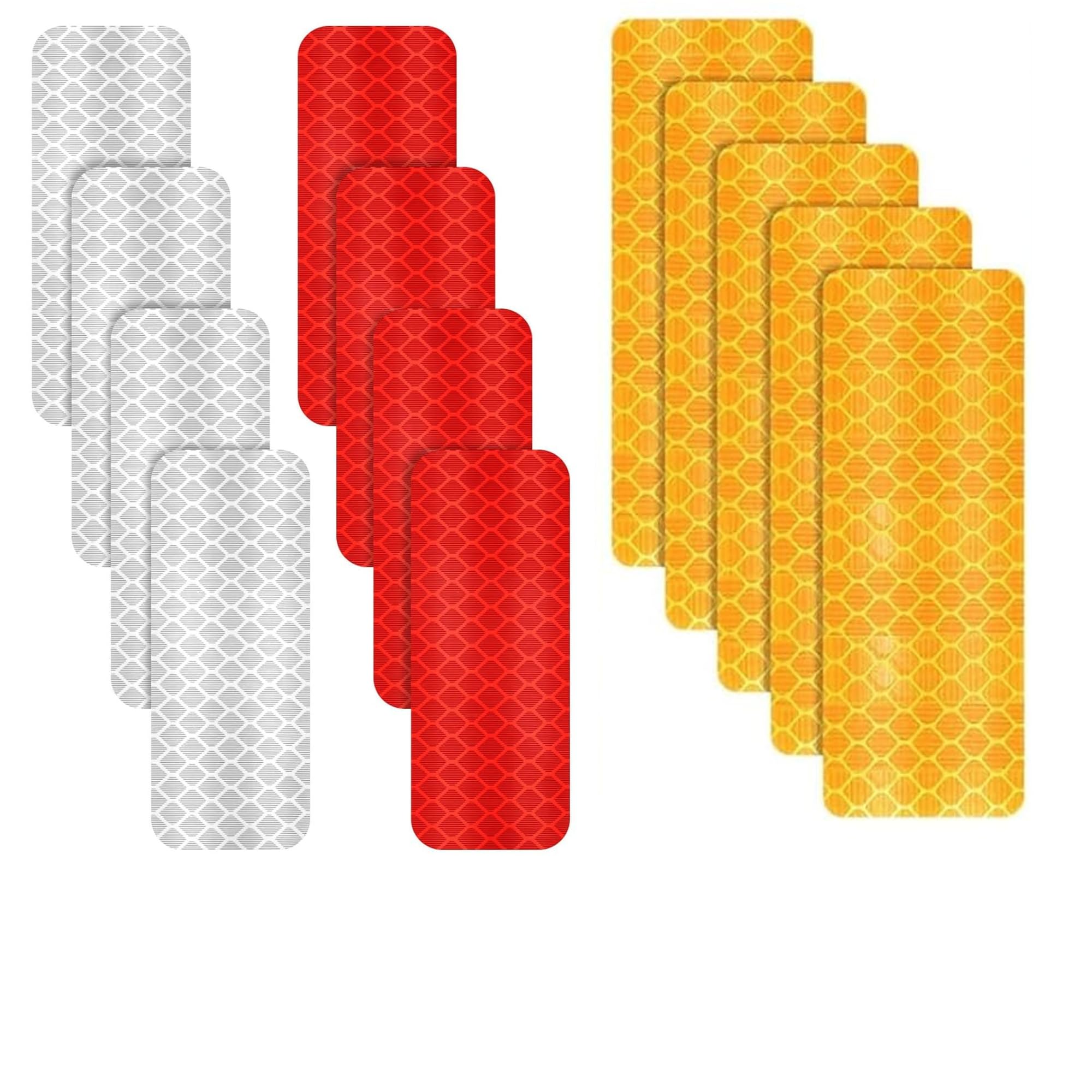 12 Combo Reflection Reflective Stickers 3M Safety Reflective Tape for Car Bike Mailbox Helmet, White Yellow Red WhiteReflective Tape Outdoor Waterproof-image-46