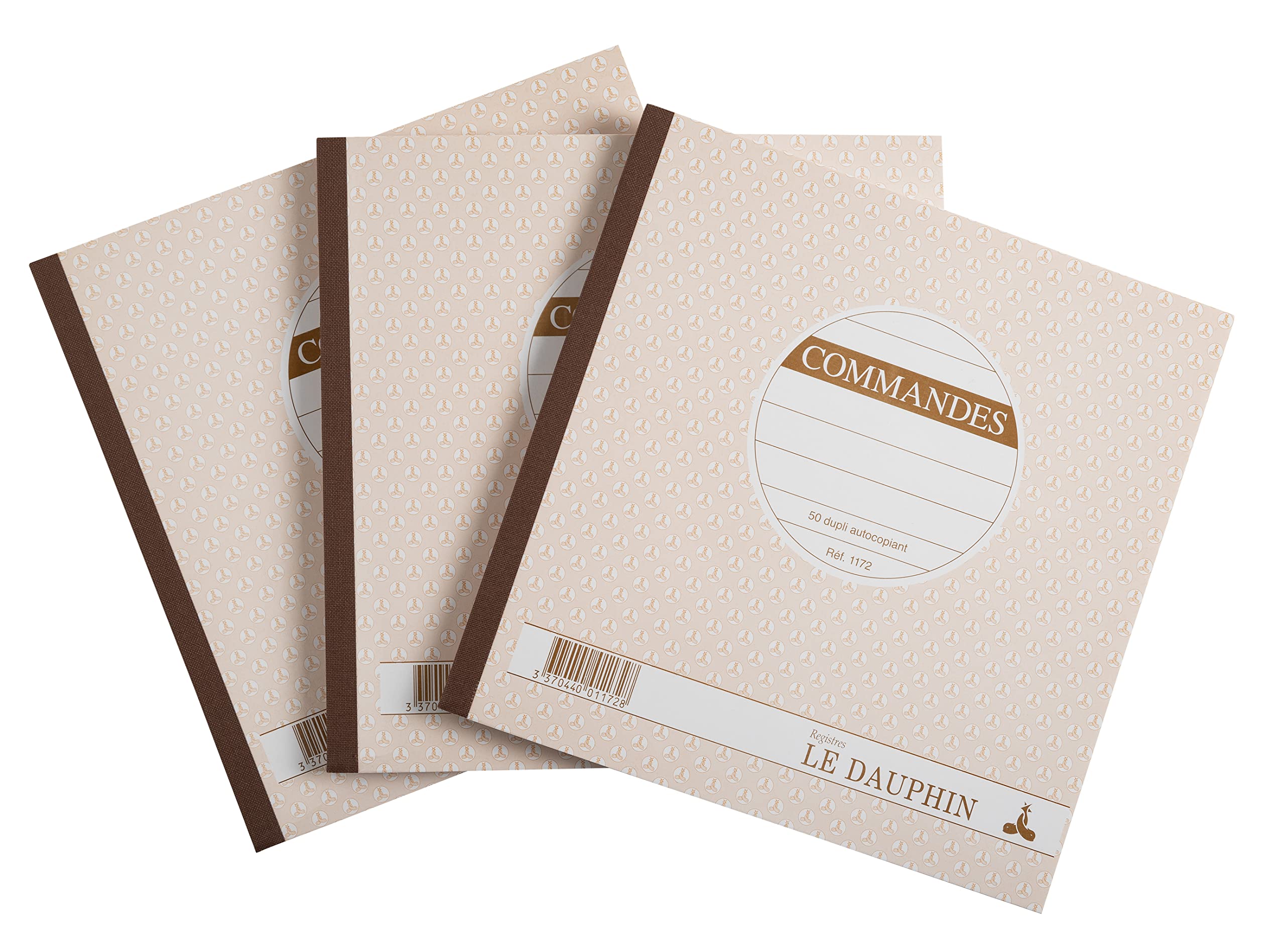 Le Dauphin - Ref. 14272D - Set of 3 COMMANDS manifolds - carbonless paper - duplicate (1 original and 1 copy) - 50 sheets - format 21 x 21 cm - varnished cover
