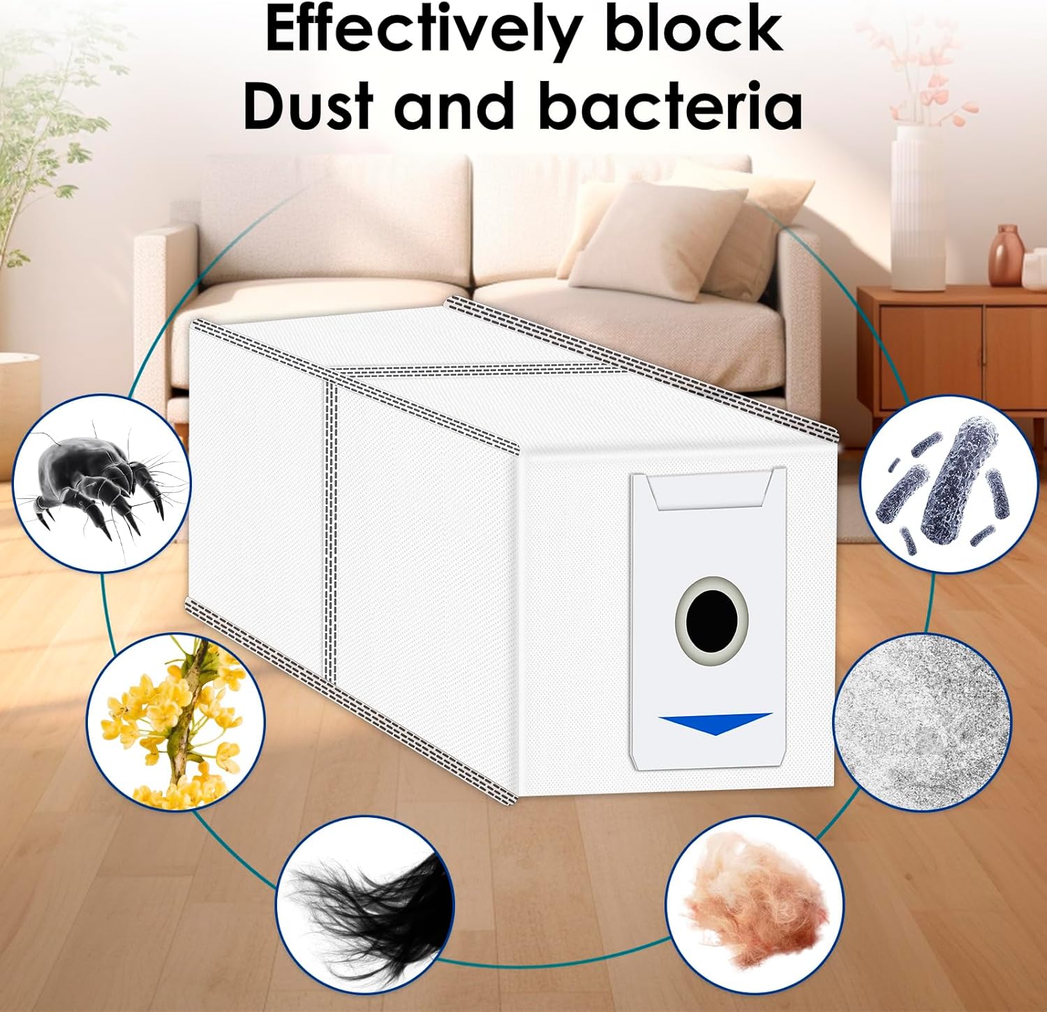 (22 Pack) M12 Pro+ Replacement Parts Compatible with Yeedi M12 Pro+, ECOVACS DEEBOT T30 Omni/ T30 Pro Omni/Robot Vacuum, 2 Roller Brushes, 4 HEPA Filters, 6 Side Brushes, 6 Dust Bags, 4 Mop Pads