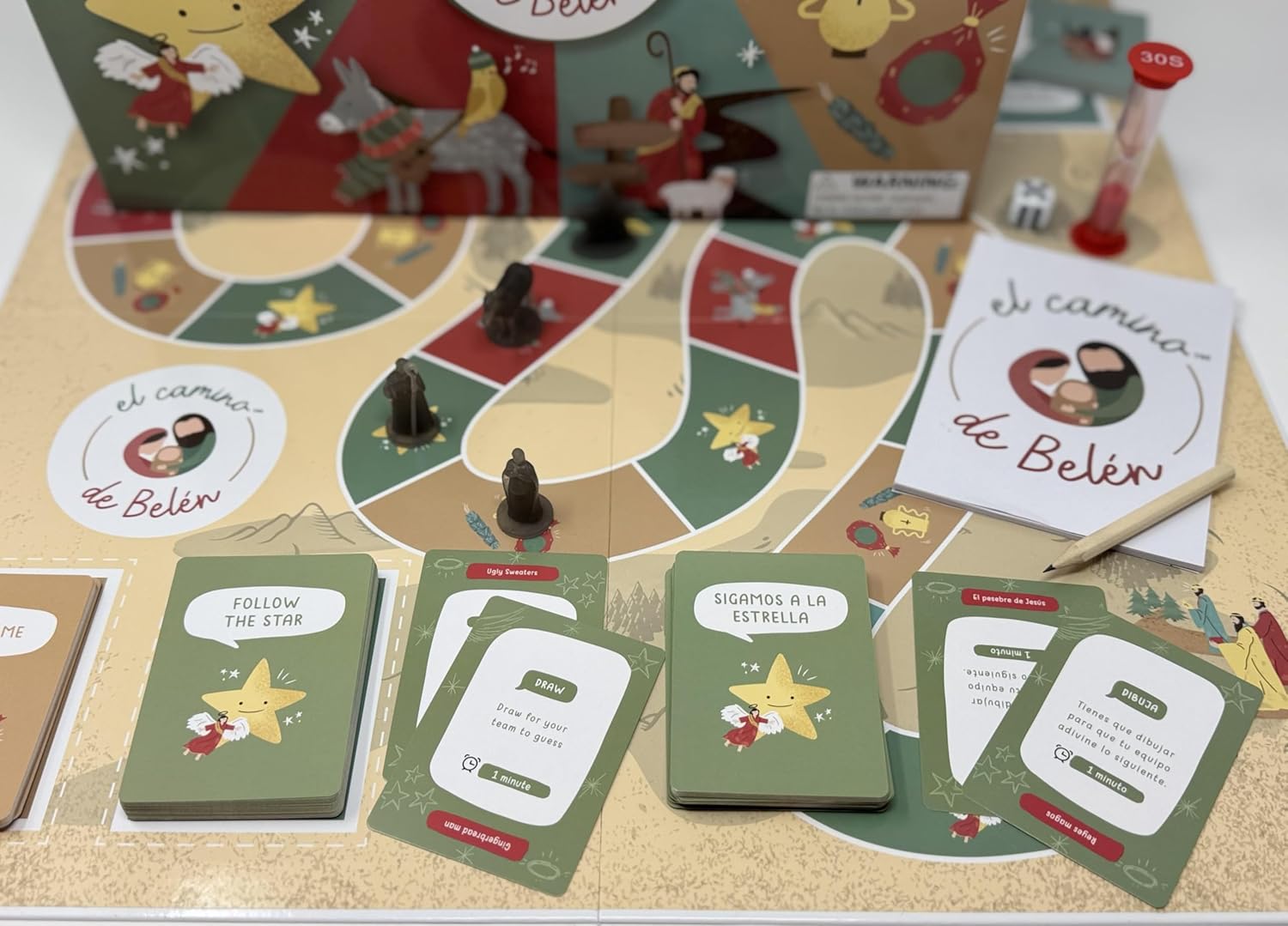 Christmas Family Board Game (Journey to Bethlehem) - Game in English and Spanish