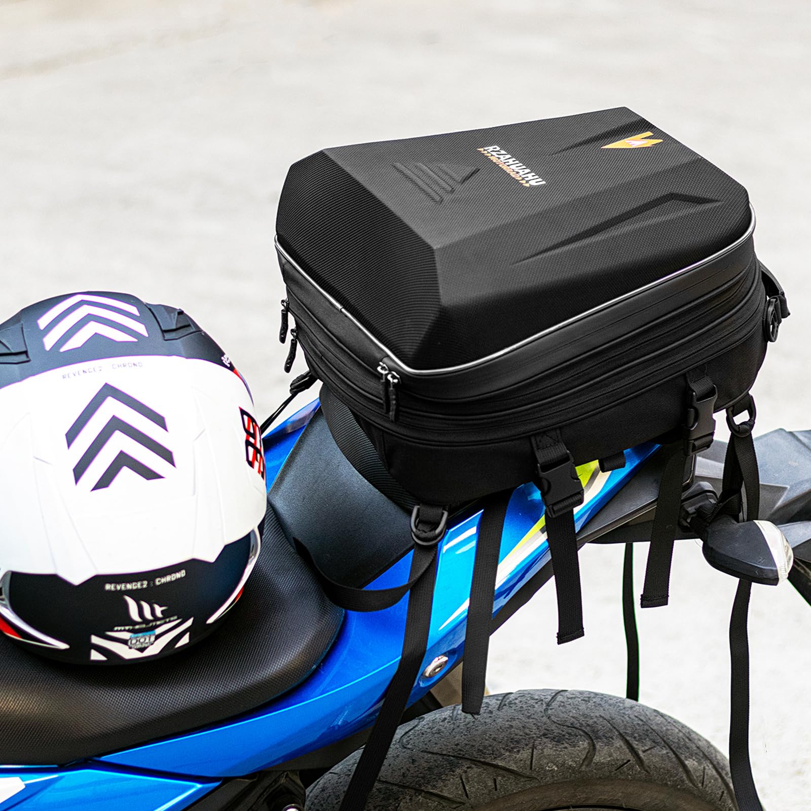 UBORSE Borsa Posteriore Moto Impermeabile 20L-28L Espandibile Nero