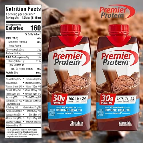 Miniatura 7 de Premier Protein - Batidos con alto contenido de proteínas, paquete de muestras de chocolate, 11 onzas líquidas cada uno (18 unidades)