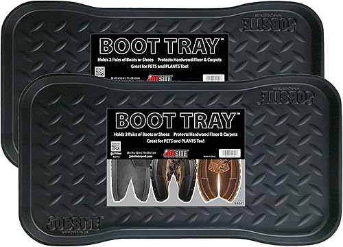 Miniatura 7 de JobSite Bandeja resistente para botas, multiusos para zapatos, mascotas, jardín, 15 x 28 pulgadas, 6 bandejas