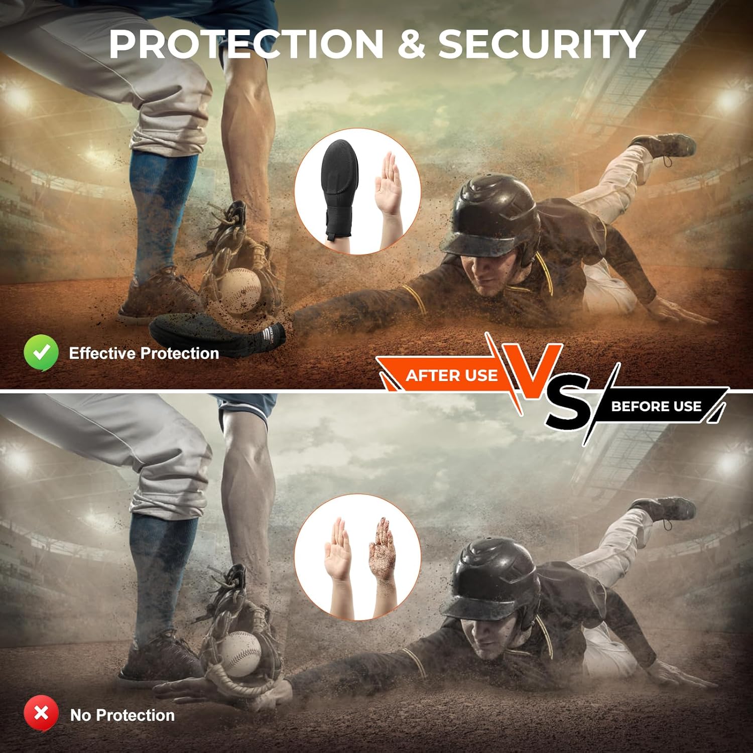 Sliding Mitt, Universal Baseball Softball Sliding Glove for Youth Adult, Durable Neoprene, Hand Protection, Elastic Wrist Compression Strap, Base Running Training Equipment, Soft, Breathable - Image 6