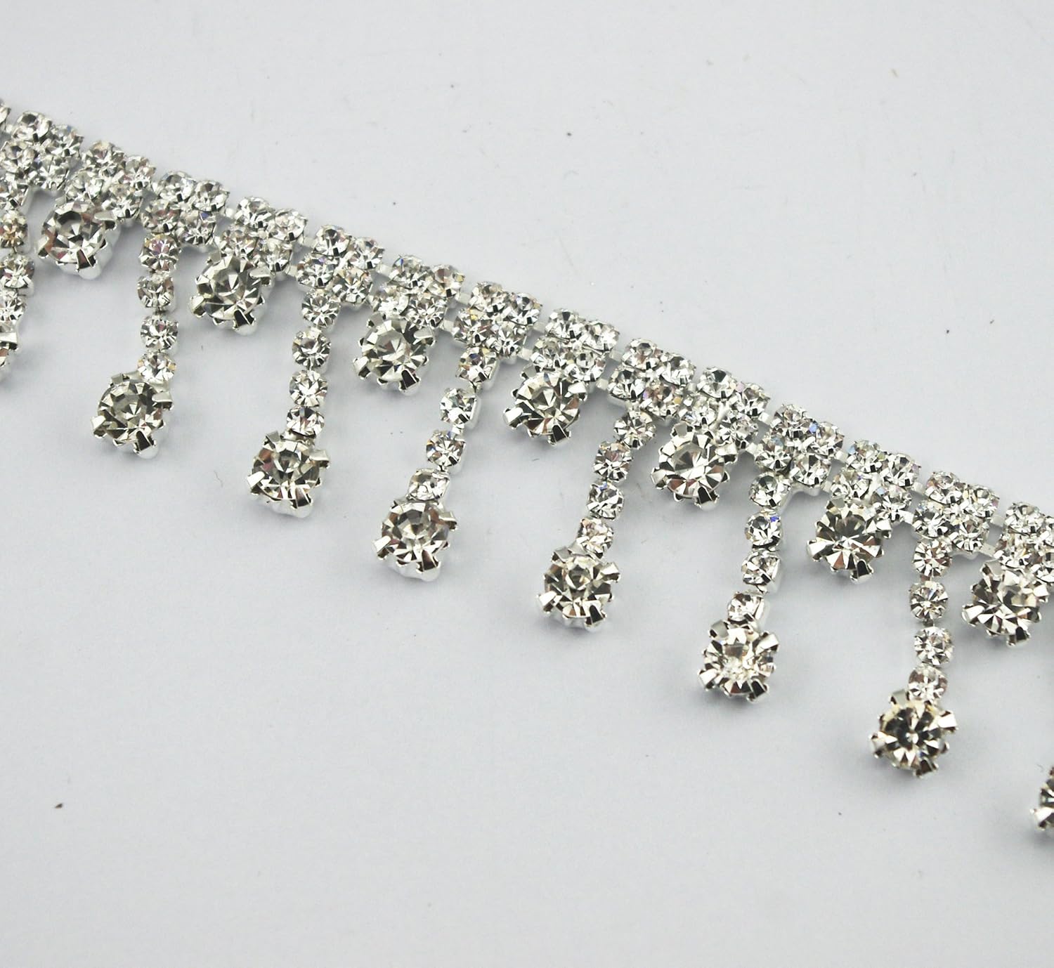 1 Yard Stunning Rhinestone Chain Applique Costume Sewing Trims Applique Embellishment Wedding Dress Decoration (LZ01)