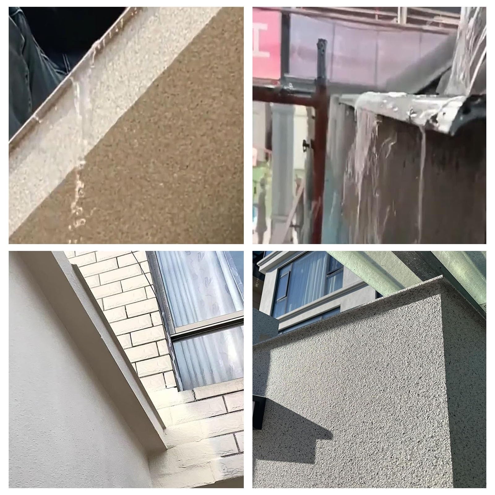 vierteaguas muro exterior 50 180 CM de longitud Tira deflectora de línea de goteo para aleros, moldura desviadora de lluvia cortable de 80 mm de ancho(10 PCS,L 70 CM)