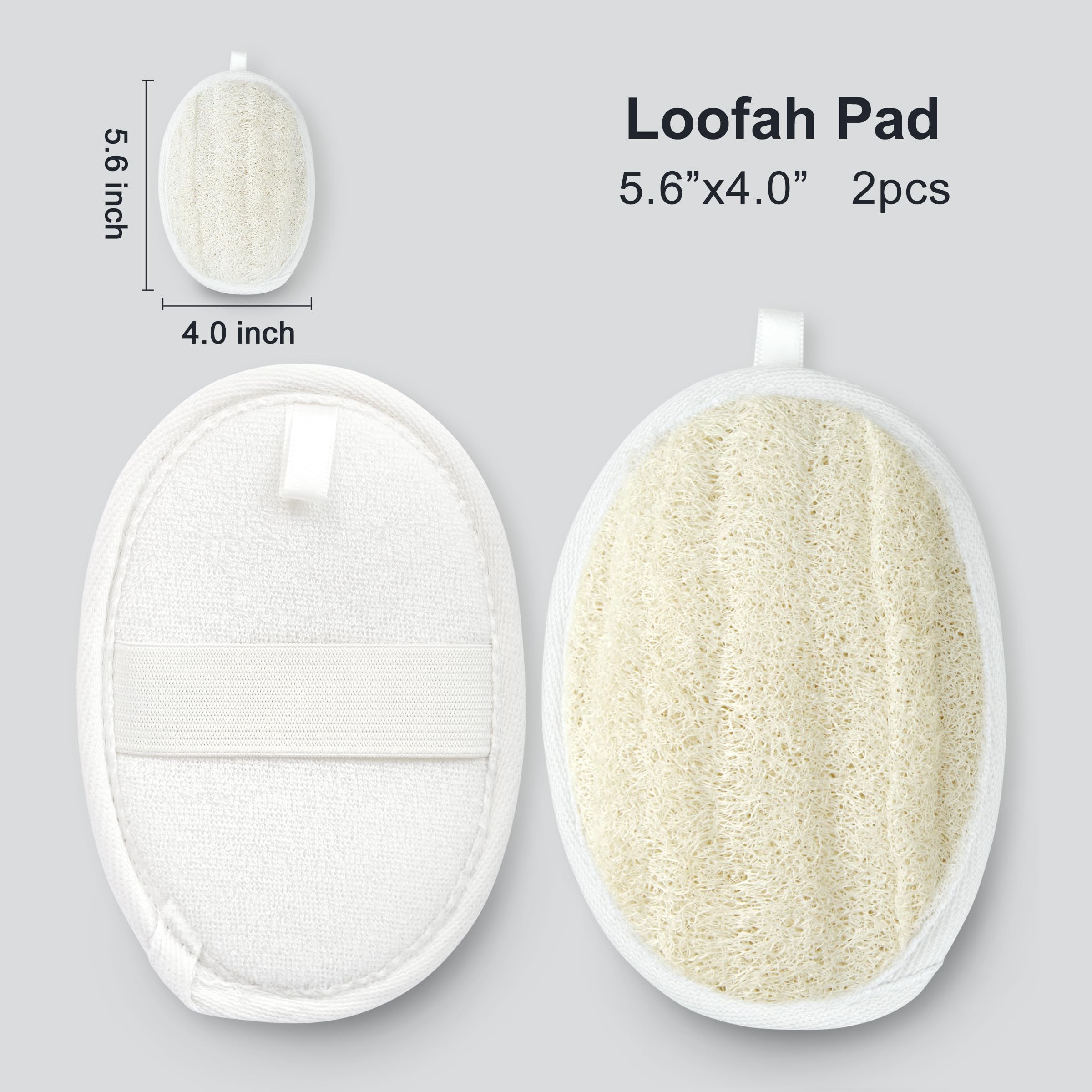 Juego combinado de exfoliante de lufa natural de alta calidad, 1 paquete de esponja de lufa, 2 almohadillas de lufa, 5 paquetes de lufa facial, juego de lufa (empaquetado en caja de regalo),
