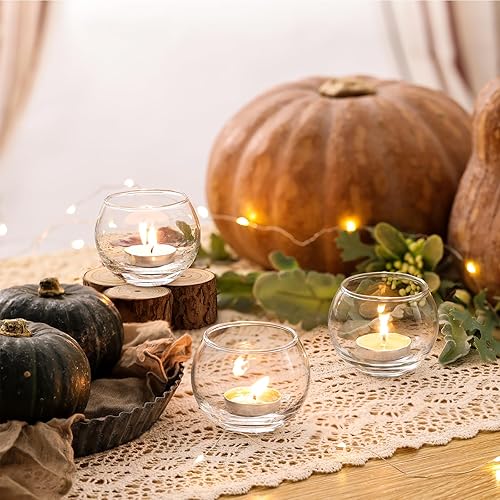 Miniatura 10 de Volens 24 portavelas votivas transparentes para centros de mesa, portavelas redondos de cristal a granel para decoración de bodas y decoración del