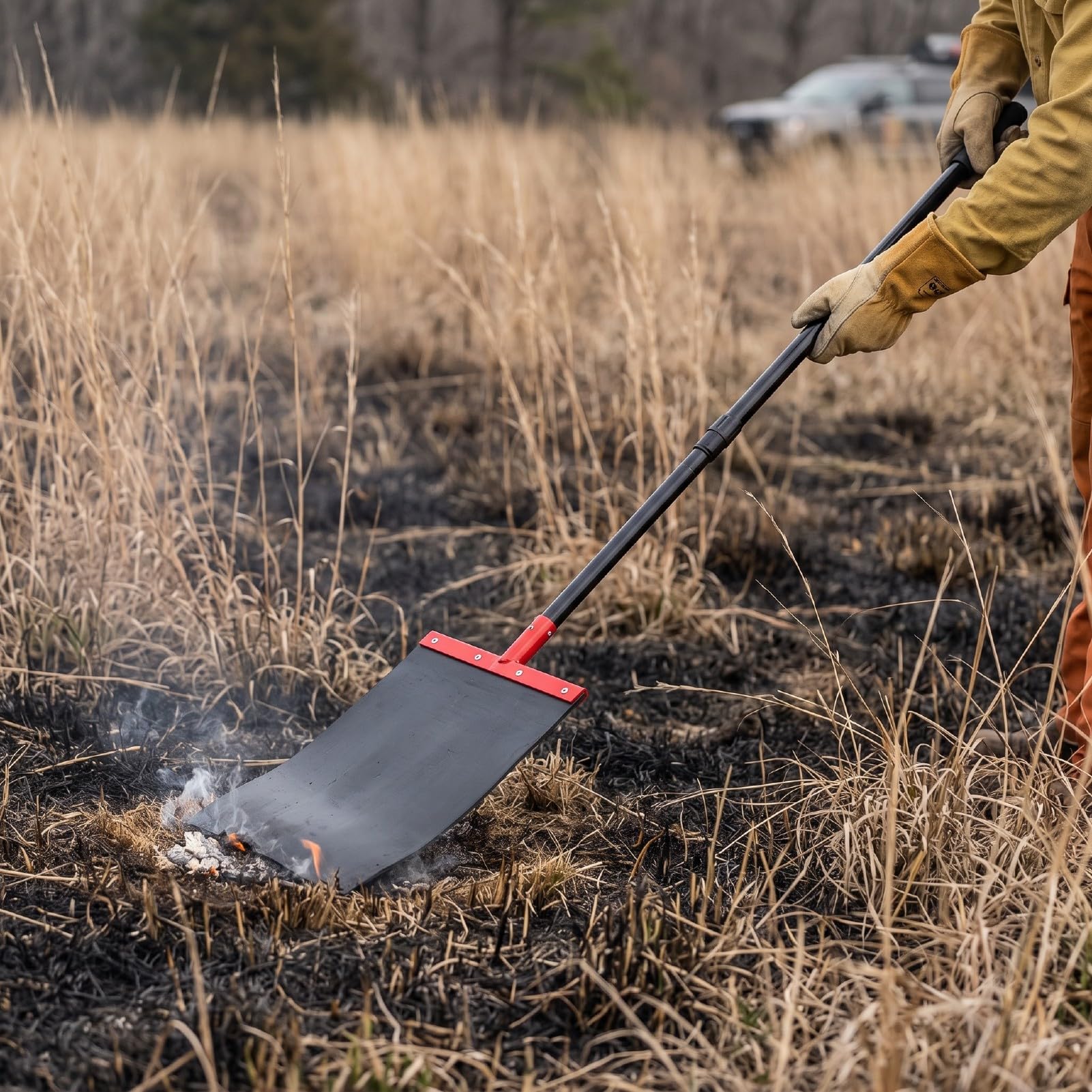 Garsent Fregona de Extinción Rápida de Incendios de 1,, Telescópico, Fregona de Goma para Extinción de Incendios de Pastizales Forestales, Diseño Portátil