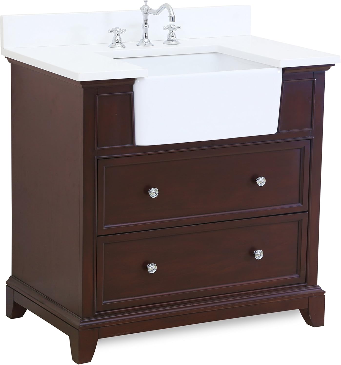 Kitchen Bath Collection KBCF36BRQZ Sophie Bathroom Vanity