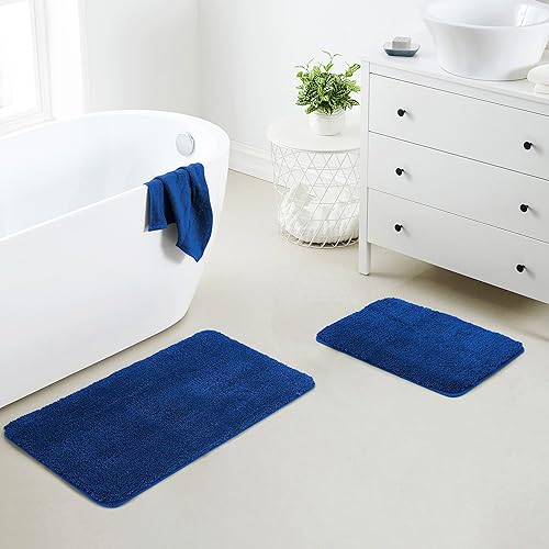 Miniatura 61 de YHF - Alfombras de baño de 20 x 32 pulgadas, extra gruesas y suaves, de microfibra peluda, lavables a máquina, alfombras de baño absorbentes, tapete