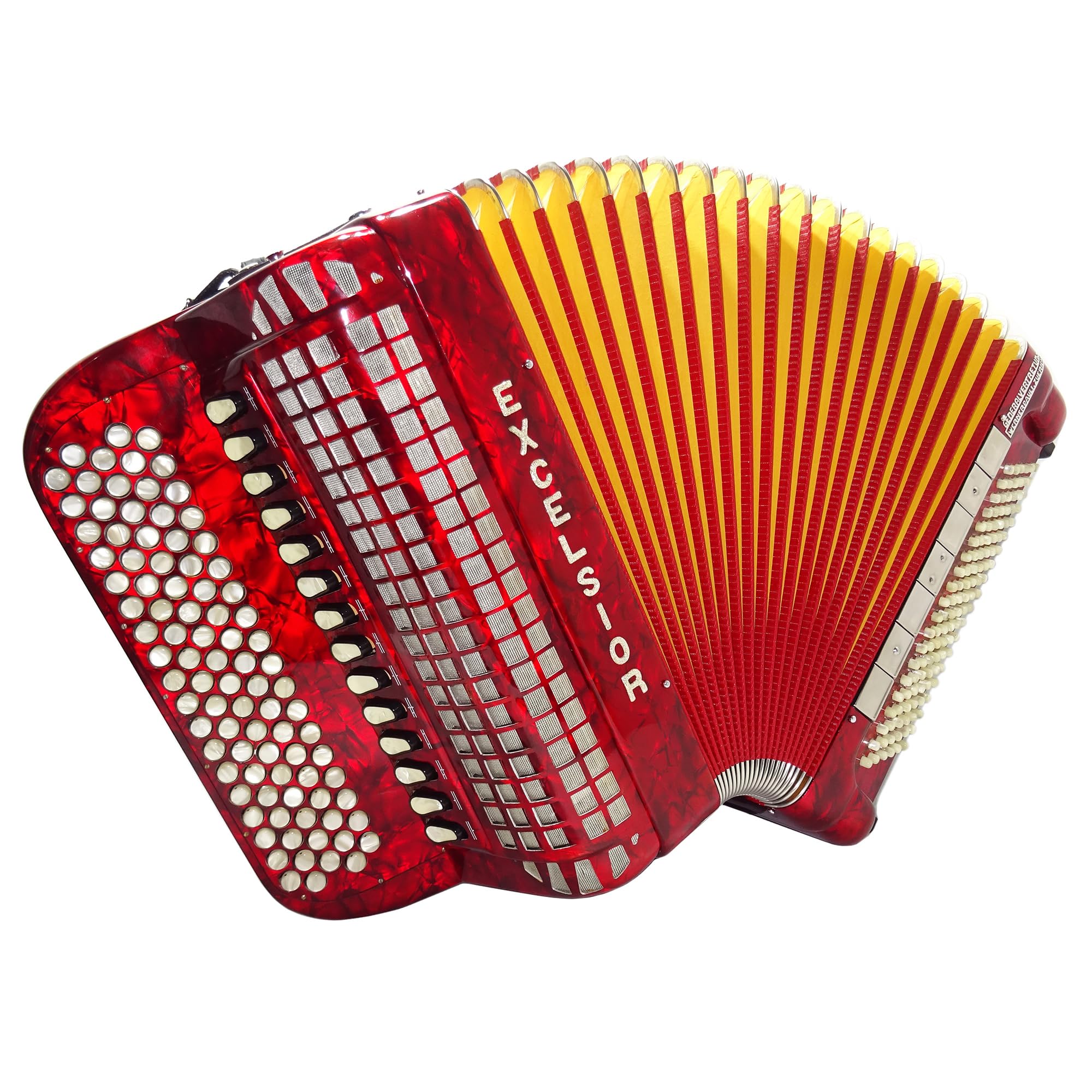 土日価格　EXCELSIOR ボタン式アコーディオン 赤　120ベース 土日価格 EXCELSIOR ボタン式アコーディオン 赤 120ベース
