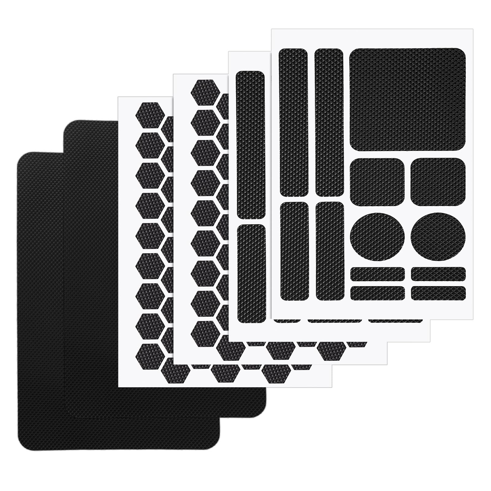 6pcs Anti-Slip Phone Grip Tape Stickers, Universal Adhesive Traction Decals Pre-Cut Grip Strips Black Patches for Cell Phone Cases Mouses Golf Handles