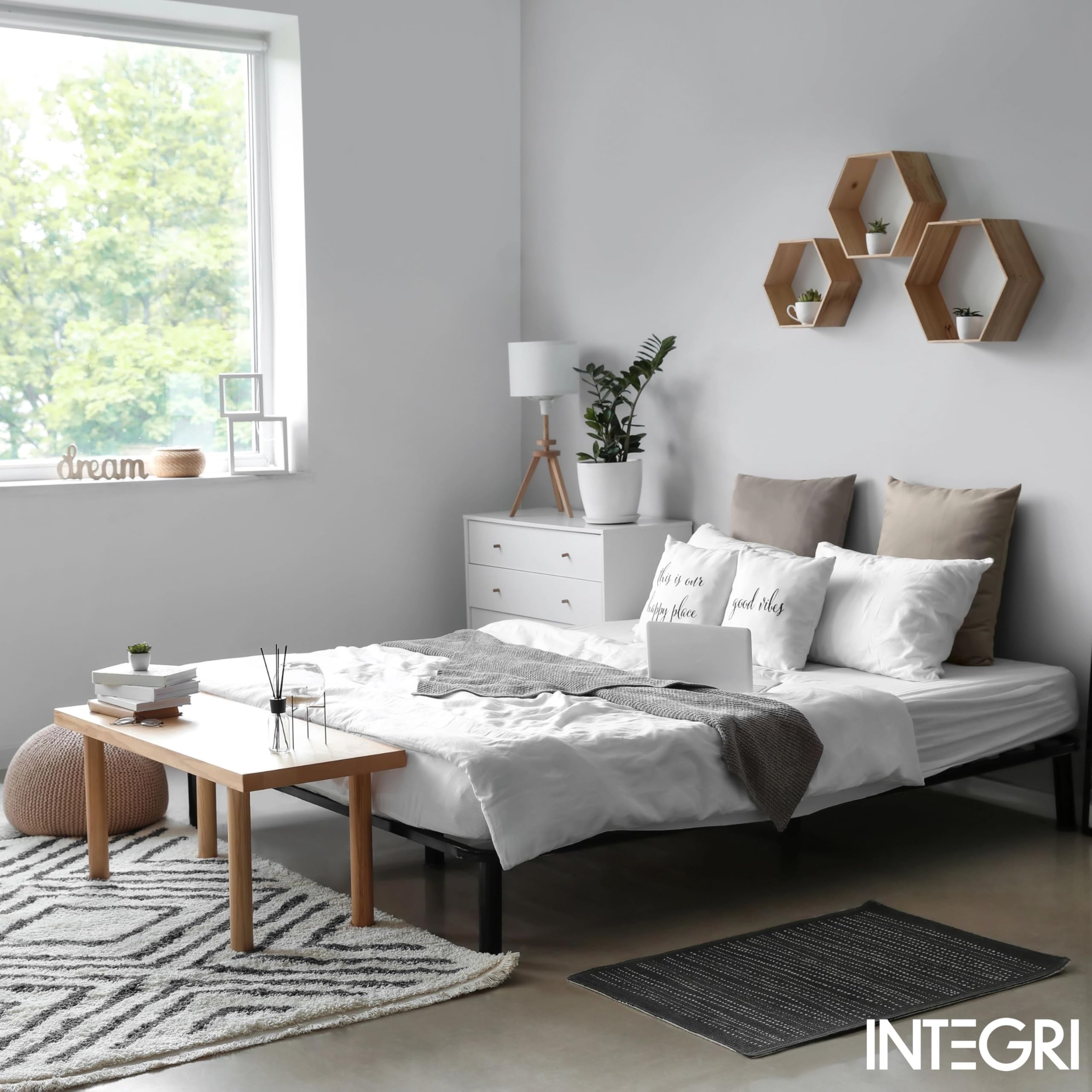 Velano Hexagon Regal - 3er Set Wandregal - Schweberegal - Hängeregal - Bücherregal - Regal Wand - 30x26x11.5 cm - Wanddeko Wohnzimmer - Schlafzimmer - Küche - Badezimmer - Kinderzimmer FHS
