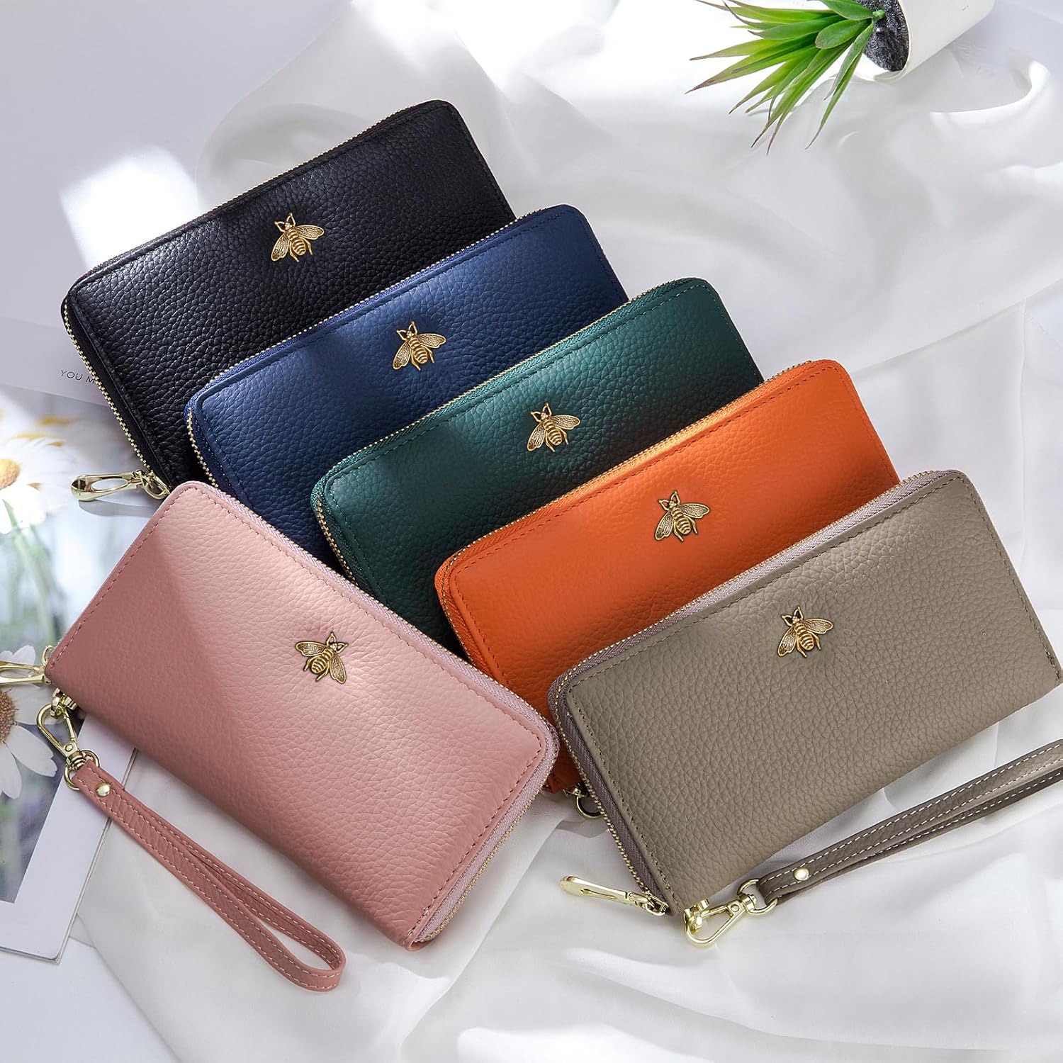 imeetu Leather Wristlet Purse for Women with Credit Card Holder, Zip Coin Pocket & Wrist Strap - Image 6