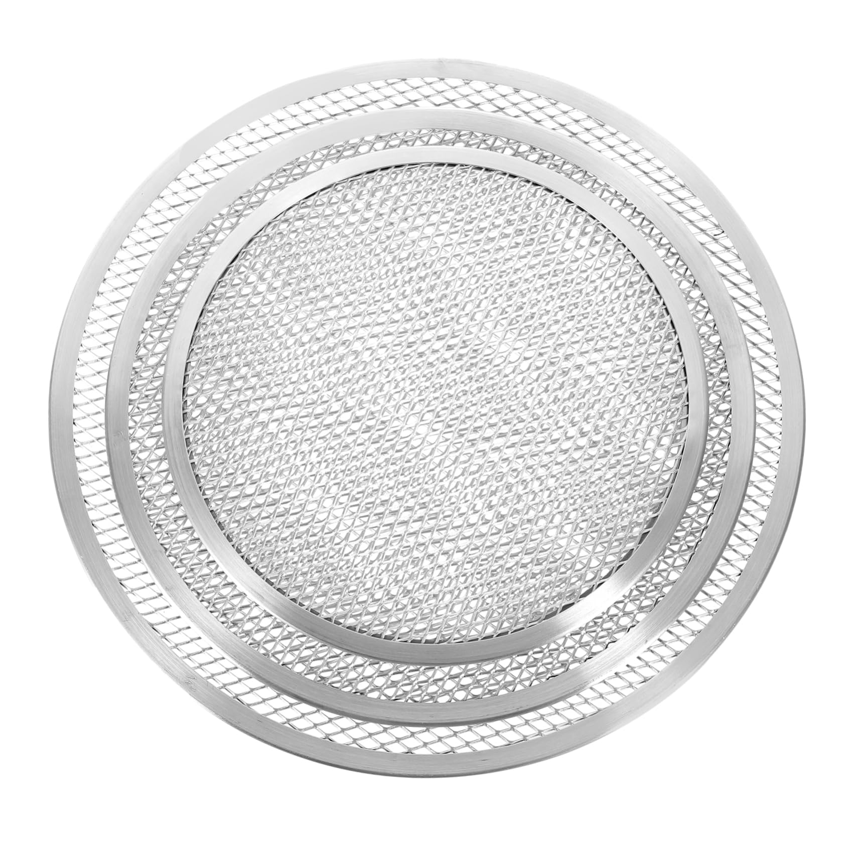 Veemoon Juego De 3 Bandejas De Aluminio Para Pizza Agujeros, Rejillas Para Horno De 10, 12 y 14 Pulgadas, Pantalla De Pizza Resistente y Ligera Para Repostería y Horno Microondas