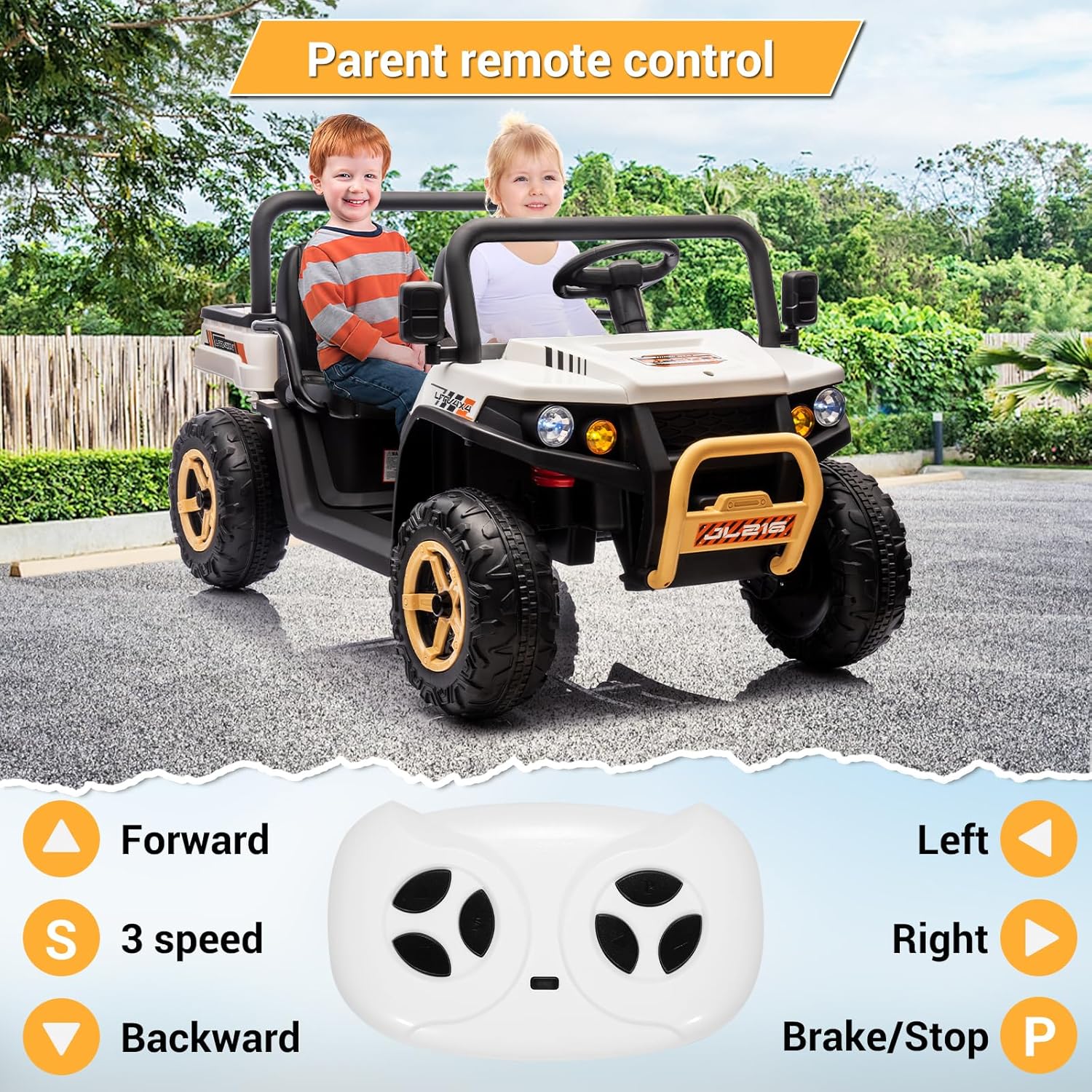 Hetoy 24V Ride-On Truck with parental remote control features