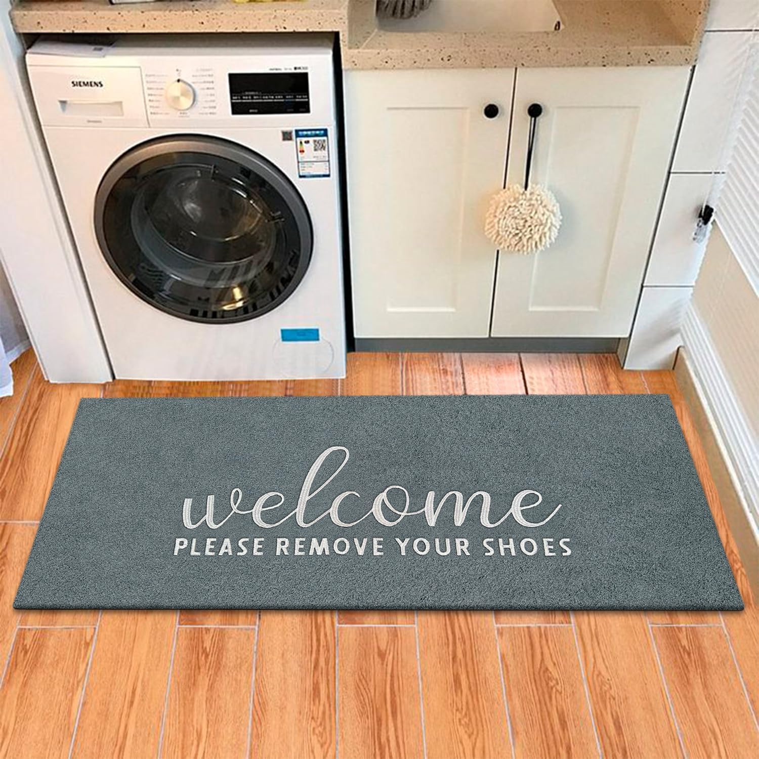 AAZZKANG Large Doormat Outdoor Entrance with Non Slip Rubber Backing Welcome Please Remove Your Shoes Mat 48"x18" Easy to Clean Indoor Door Mat for Entrance Outside