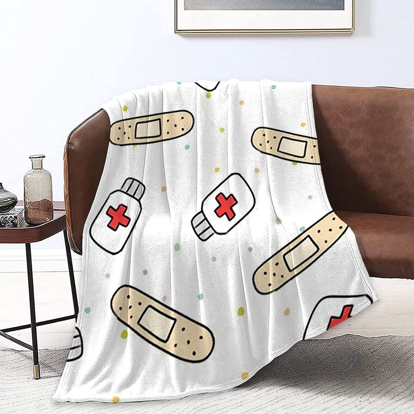Blanket Band Aid Soft Plush Flannel Cartoon Medical Cartoon 3D Printed Warm  Leisure Couch Chair Soft Blanket 180x200cm : Amazon.co.uk: Home u0026 Kitchen