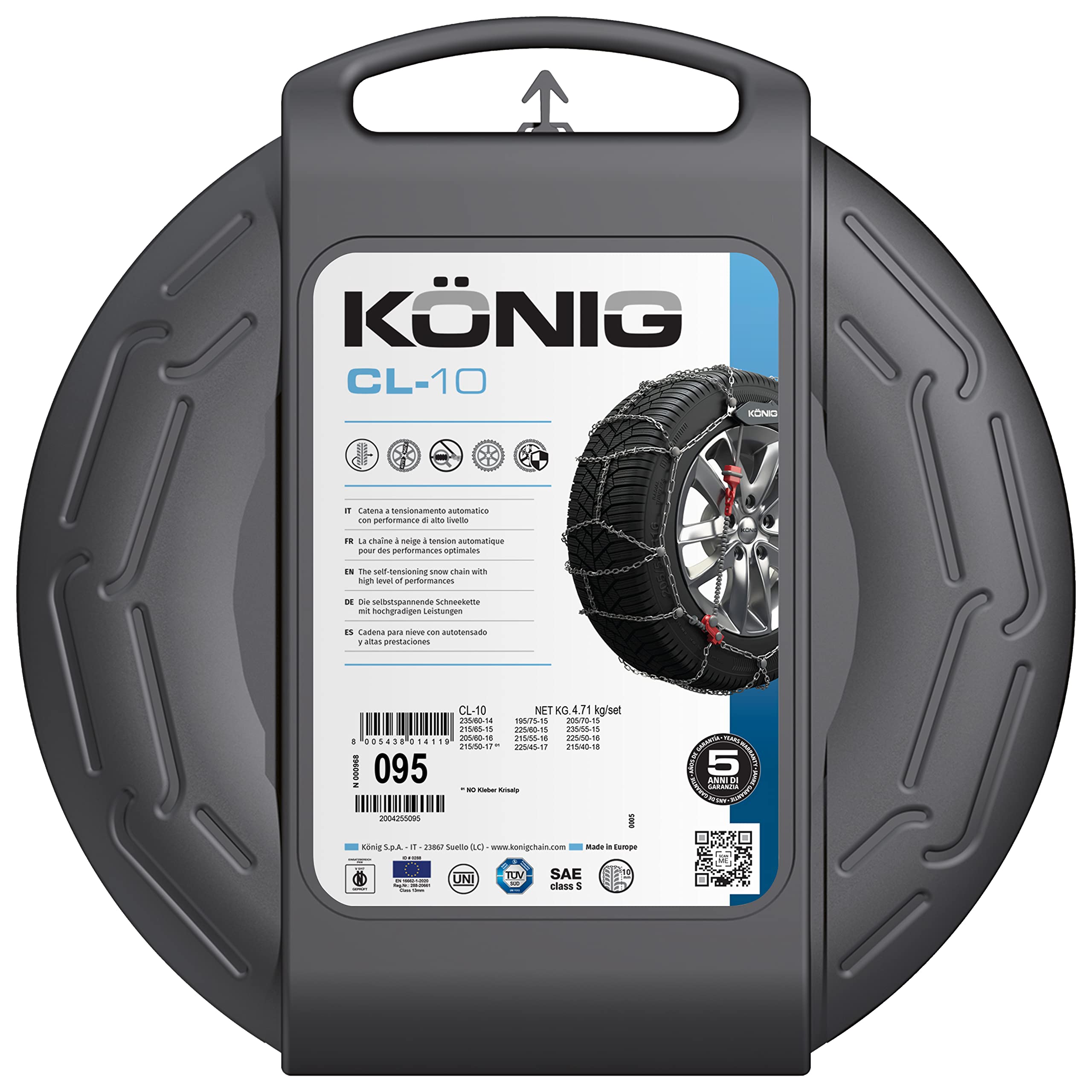 KÖNIG CL-10 097 - łańcuchy śniegowe, 2 sztuki