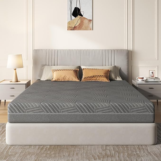 sogesfurniture Twin Size Mattress, 5 inch Bamboo Charcoal Gel Memory Foam Mattress for Comfort Sleep &Cooling Night Sleep, CertiPUR-US Certified，Grey