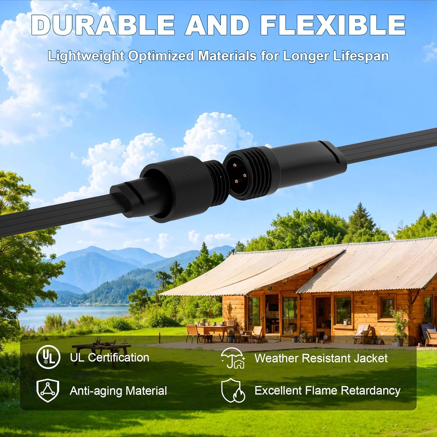 Driver Module Signal Booster， Compatible with Govee Permanent Outdoor Light Pro Models H706A, H706B, and H706C, Supporting Transmission Distances up to 200 feet. （Female to Male）