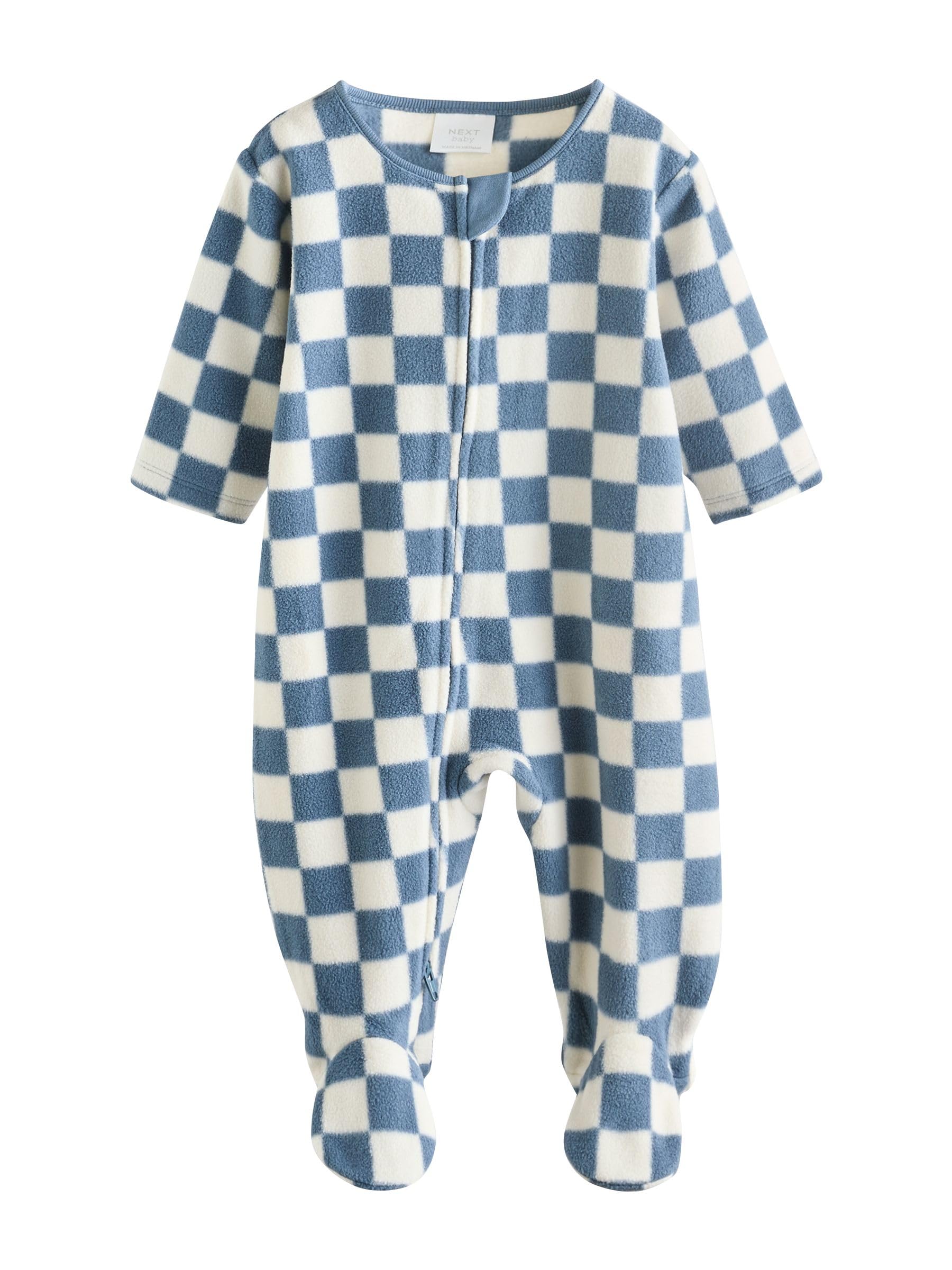NEXT Baby Jungen Babystrampler Zwei-Wege-Reißverschluss Microfleece 2er-Pack