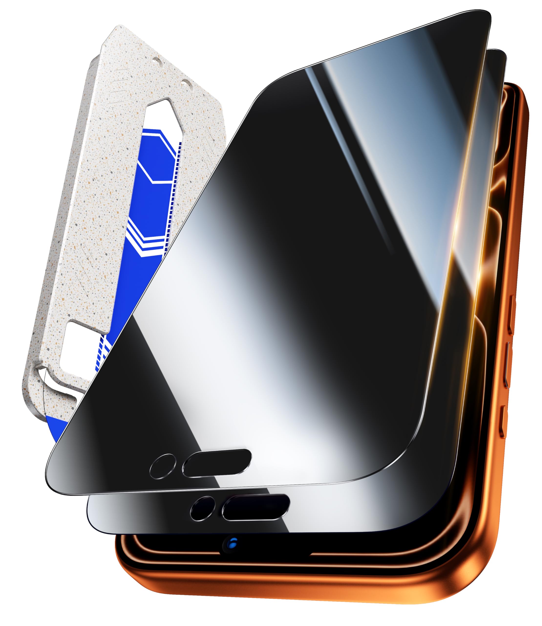 Hoerrye für iPhone 17 Pro für Panzerglas Sichtschutz - 9H+ Härte Schutzfolie, Case-Friendly [25° Anti-Spy, Einfache Installation, 0 Staub & Blasen] Anti-Fingerabdruck, Anti-Peeping, 2 Stück