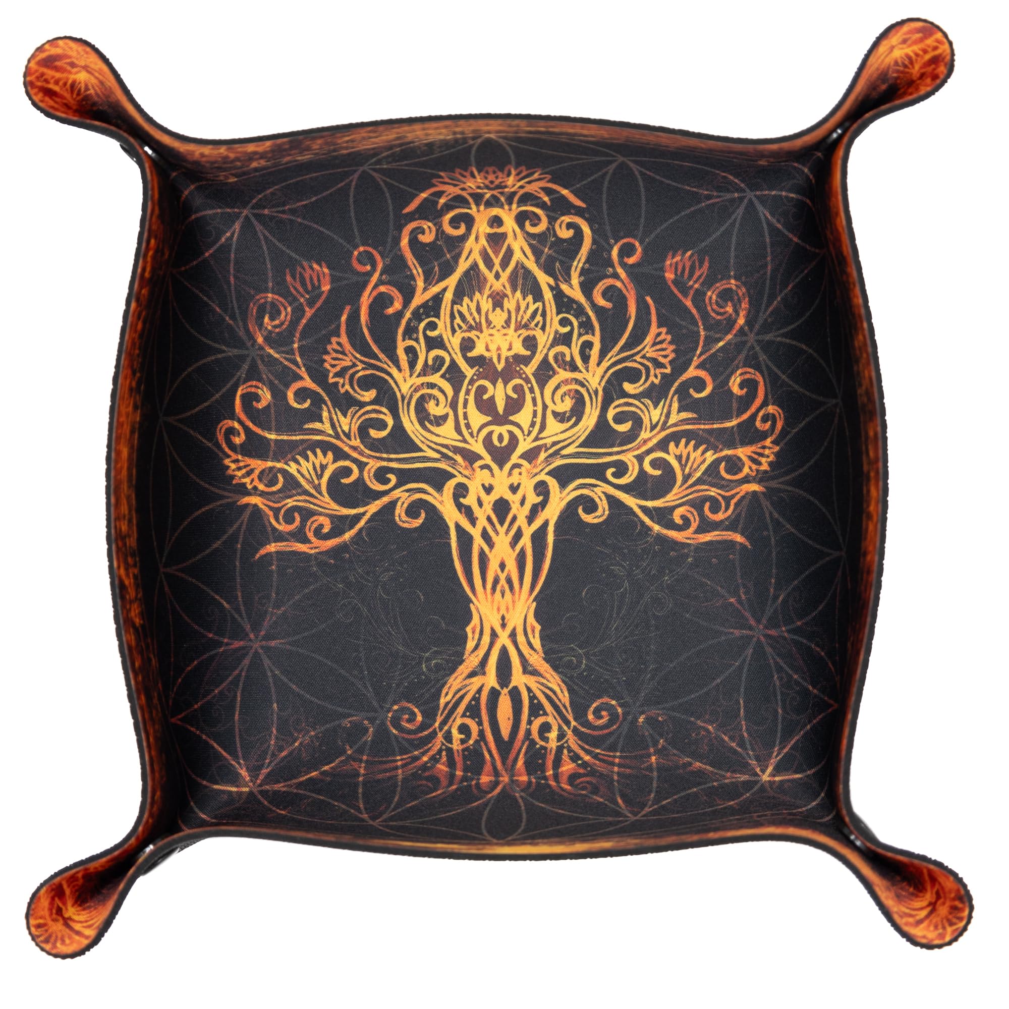 Vassoio di dadi per giochi da tavolo e RPG - Libro delle meraviglie, Giocatore di rotoli, Ashes Reborn - Albero mitico