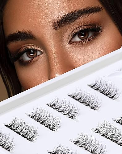 Extensiones de pestañas individuales de ojo de gato, pestañas naturales en racimo de 0.354-0.591 in, extensión de pestañas para bricolaje, rizo C, 7