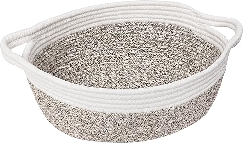 Miniatura 30 de Goodpick Cesta tejida pequeña, linda cuerda rosa, cesta de algodón para bebé, cesta de almacenamiento para habitación de guardería, caja de juguetes