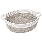 Goodpick Small Woven Baskets for Organizing, Dog Toy Basket, Storage Baskets with Handles, Gift Cute Basket for Decor 12X 8 X 5 Mixed Brown