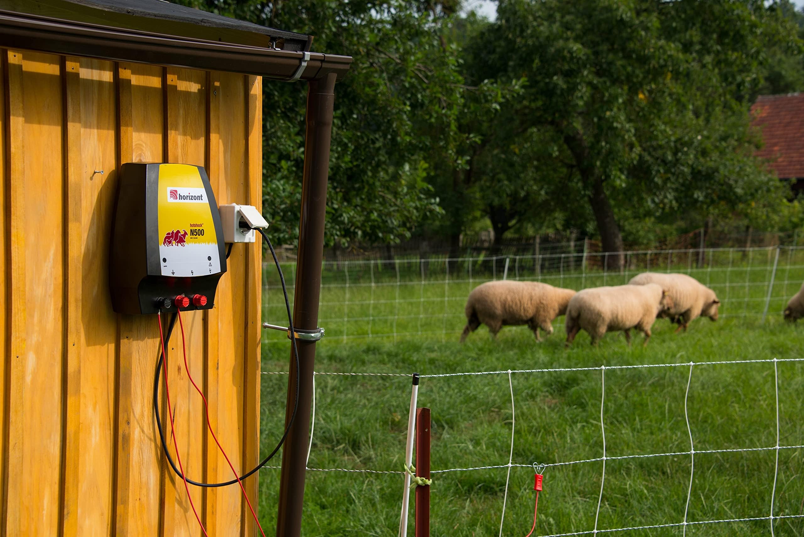 horizont Weidezaungerät hotshock N500, 230V, 6 J | ideal für robuste Tiere, zur Wildabwehr, Elektrozaungerät, für große Zaunanlagen