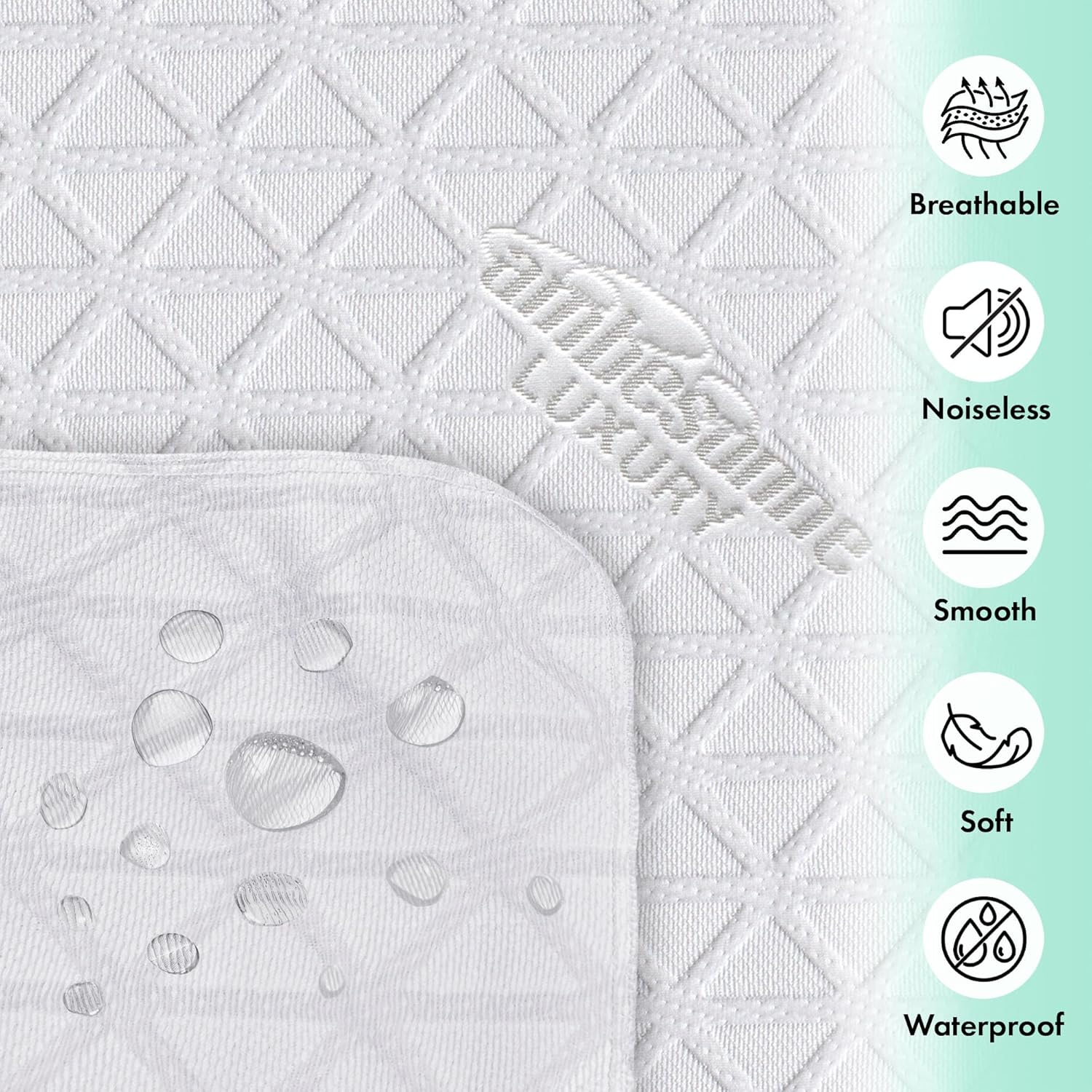 Ambesonne Fiber Fitted Sheet Style Mattress Protector 100% Waterproof 3D Air Fabric Soft and Breathable Bed Cover with 8''-21'' Deep Pocket for a Hotel Quality Comfortable Sleep, Twin