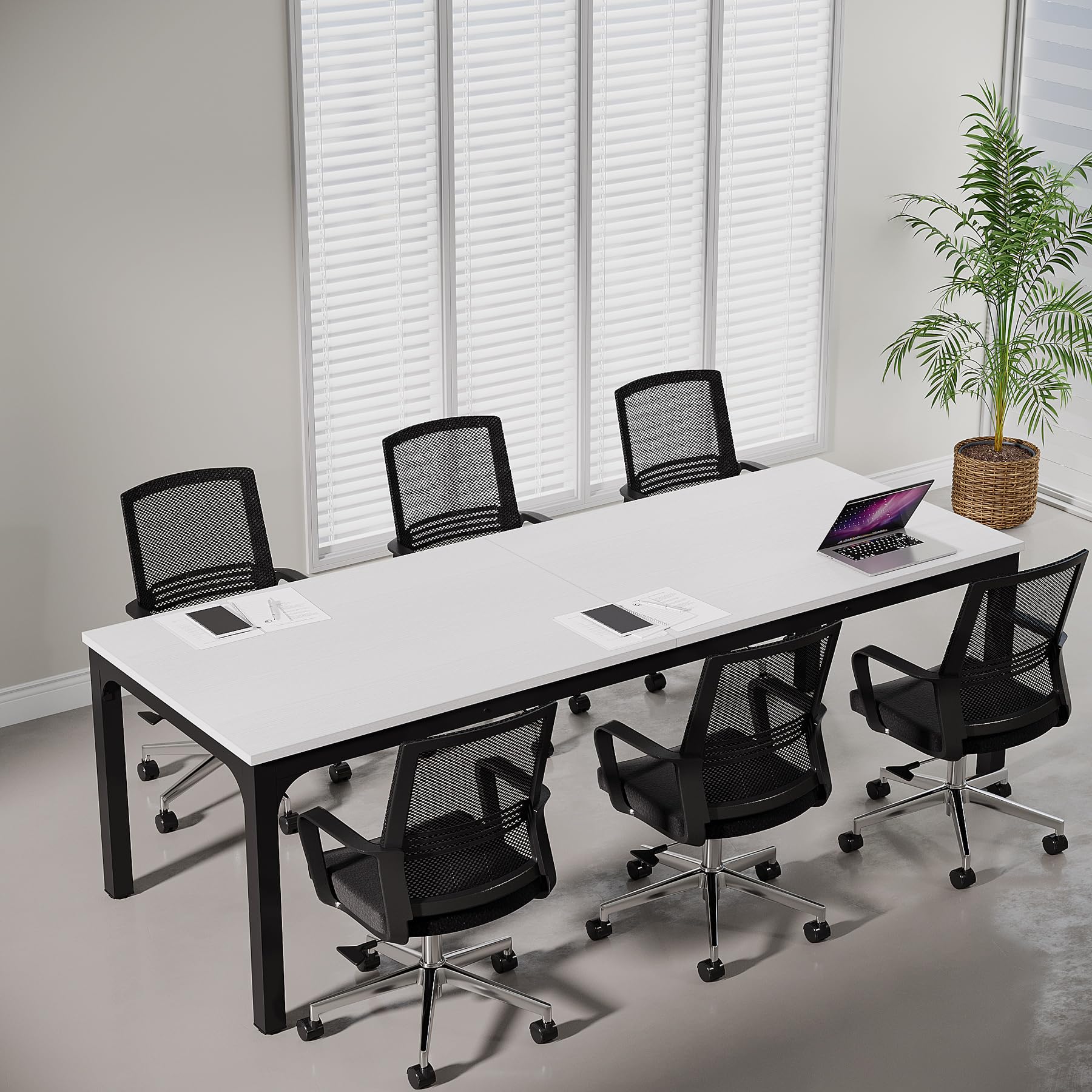 Tribesigns 6.5 FT Conference Table, Meeting Table, 78.74" W x 27.56" D Large Office Conference Table, Modern Seminar Table for Conference Room,