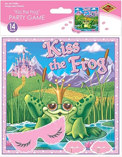 Miniatura 4 de Kiss The Frog Party Game máscara y 12 labios incluidos accesorio de fiesta 1 unidad 1 unidad