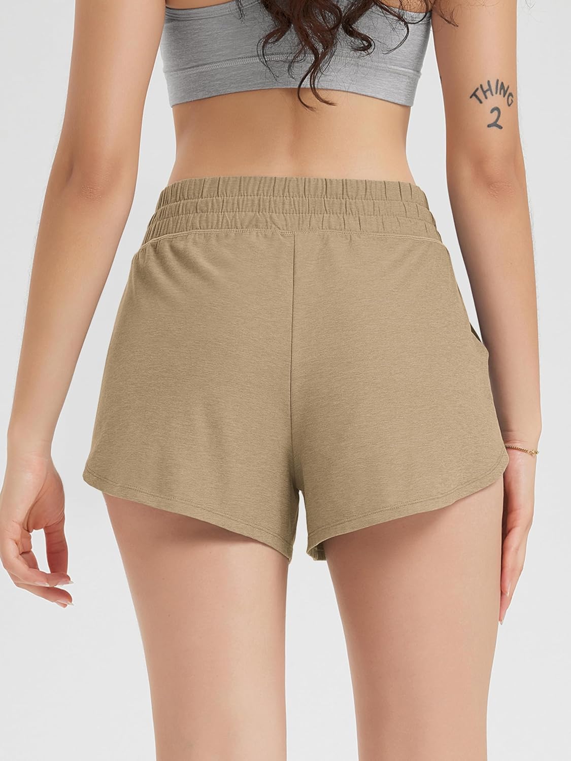 ODODOS Women's Performance Shorts Ultra Soft odSTRATUM Tech Mid Rise Relaxed Shorts with Pocket 3" Inseam Moisture Wicking - Image 3