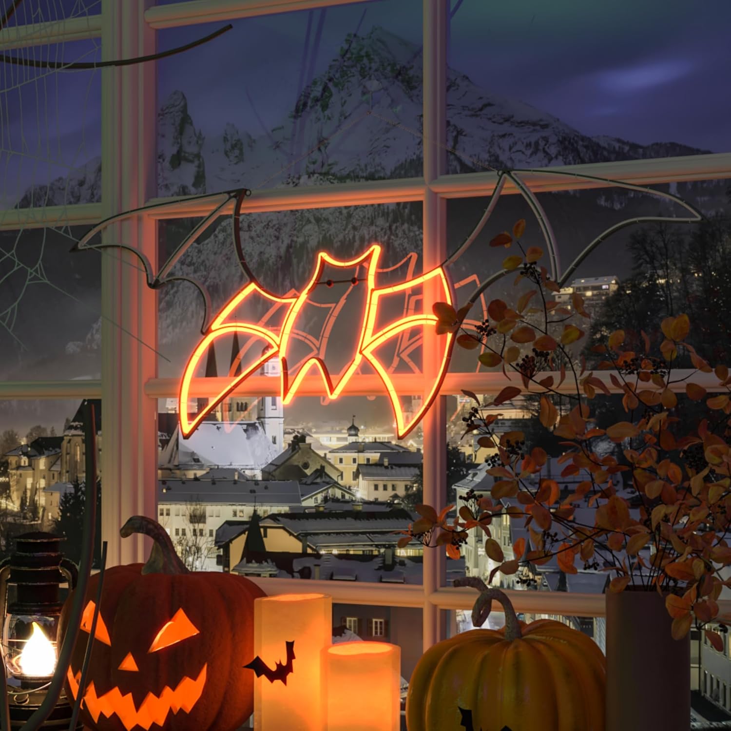 Bat Neon Sign for Wall Art Decor,Metal Frame Led Sign Animated Bat Swing Neon Light Up Sign for Signs for Wall Decor,Flying Bat Neon Light Up Signs for Bedroom,Folding and Easy to Store