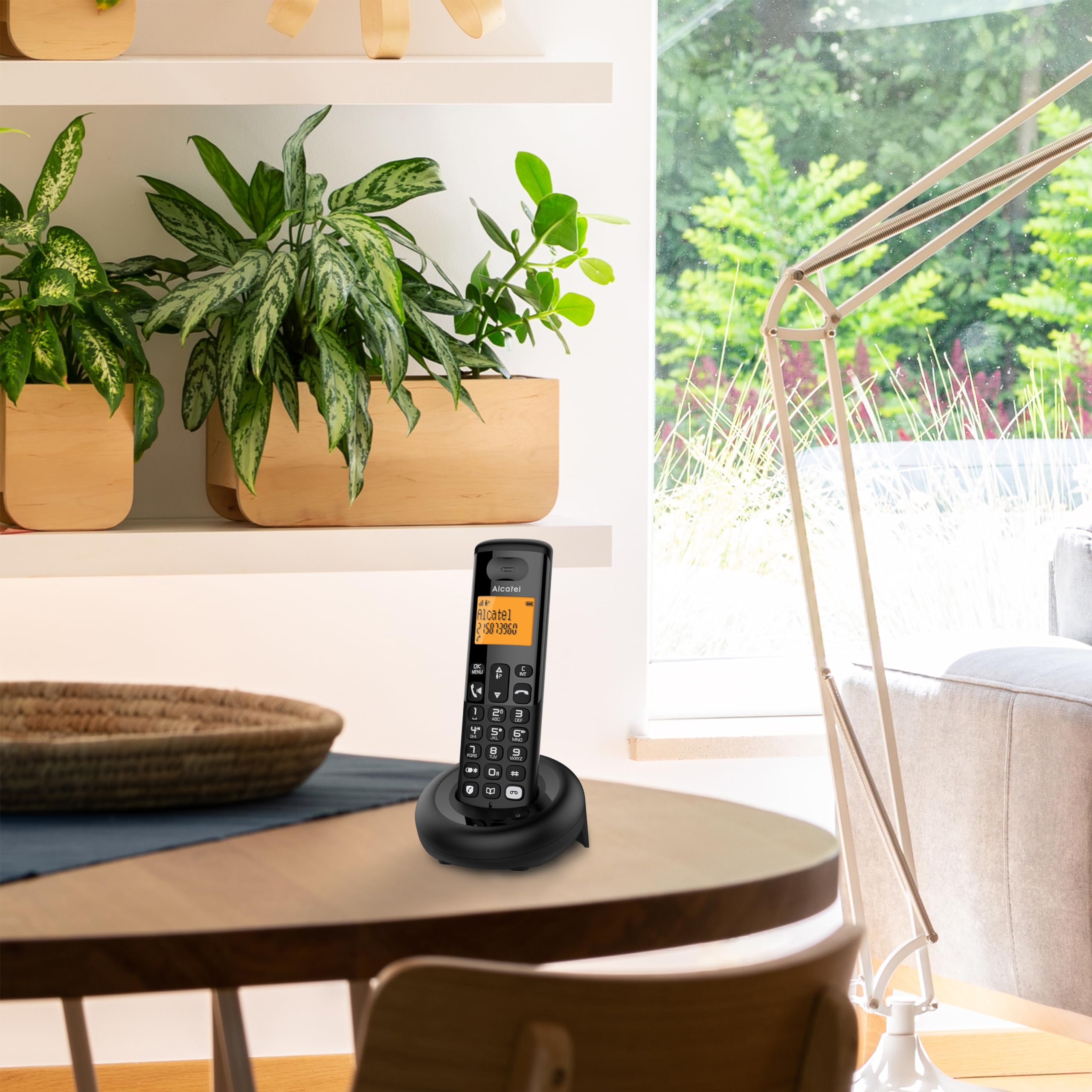 Alcatel E260 S.Voice Trio - Teléfono inalámbrico DECT con contestador con 3 teléfonos: diseño Compacto, Pantalla retroiluminada Grande, función Manos Libres, Bloqueo de Llamadas no deseadas