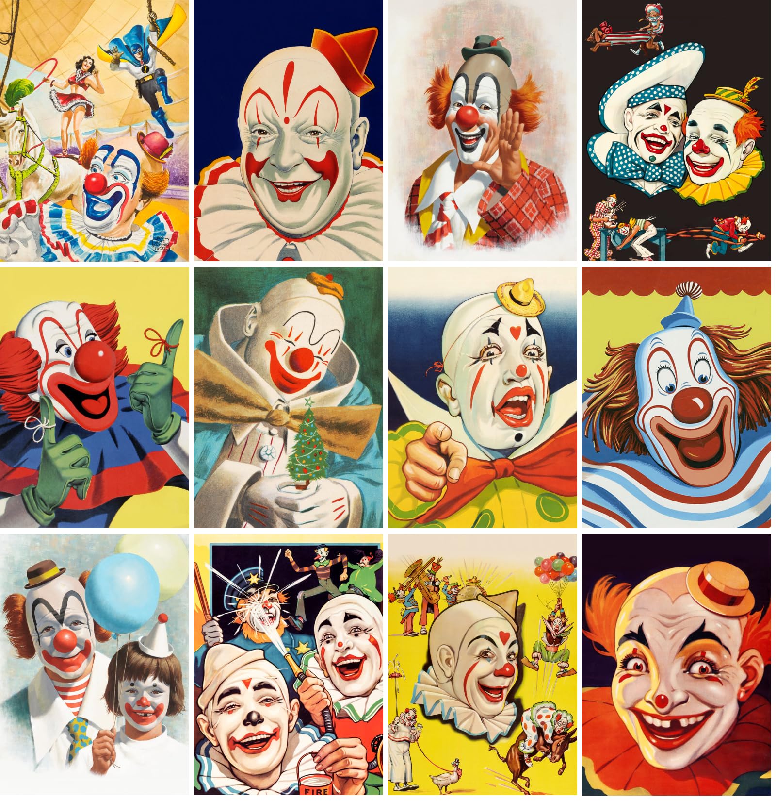Amazon.com: PIXILUV 12 x Mini Posters Unframed ~ Vintage Clown