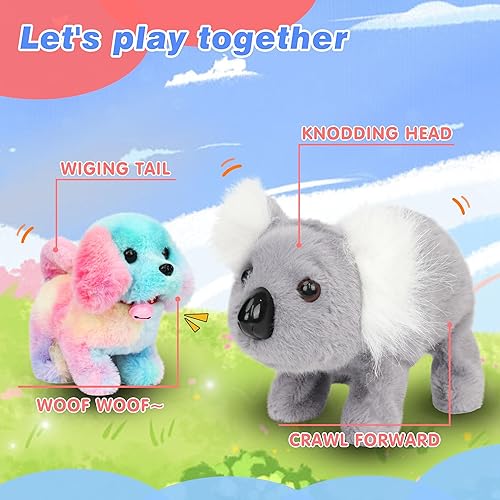 Miniatura 47 de Hopearl - Juguete electrónico interactivo de peluche, mascota con sonidos y movimientos, regalo jirafa animada que camina y mueve la cola