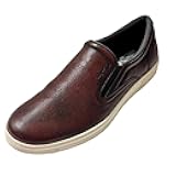 Slip-on 8 D 41 Men's MIRAGGIO Brown Pebbled Leather Loafers Sneakers (Salvatore
