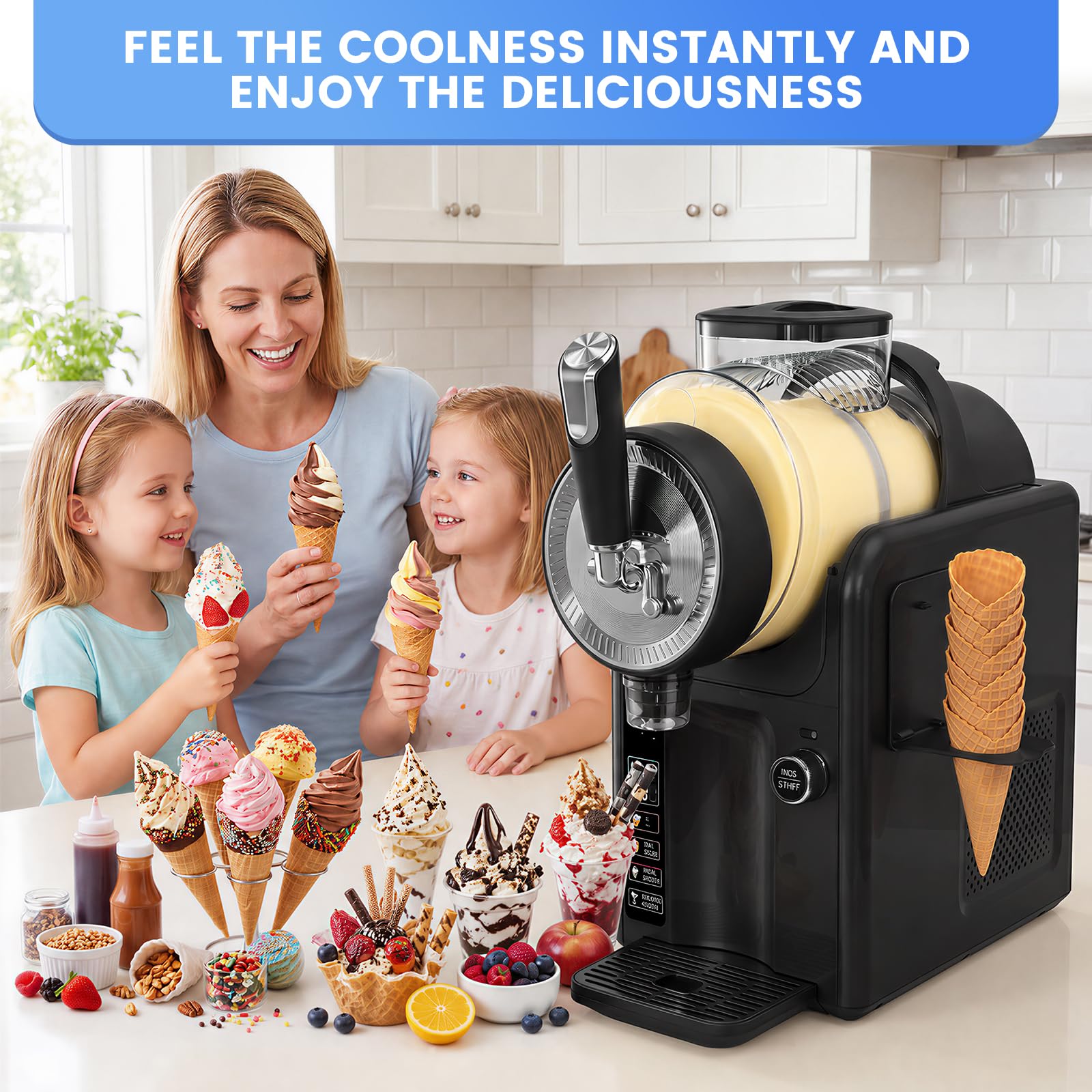 Máquina de granizado Granizadora Heladera capacidad de 2L máquina granizados, Pantalla LED y 6 programas batidos, maquina helados granizadora maquina malteadas, cócteles con batidos y margaritas