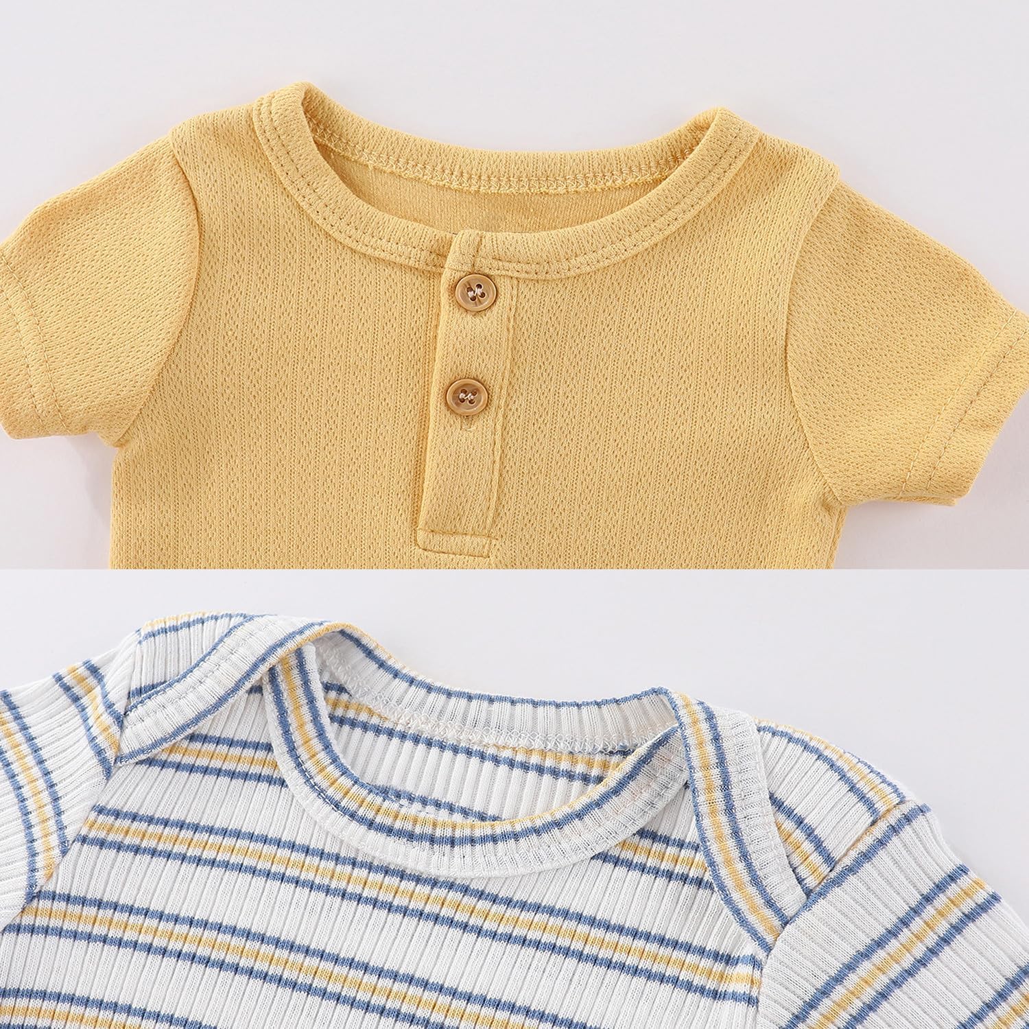 Newborn Baby Short Sleeve Bodysuits Cotton One-Piece Baby Boy Girl Clothes 5-Pack - Image 3